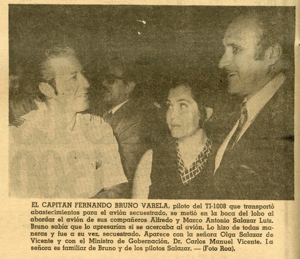 Secuestro avión LACSA en 1970. Foto Archivo.