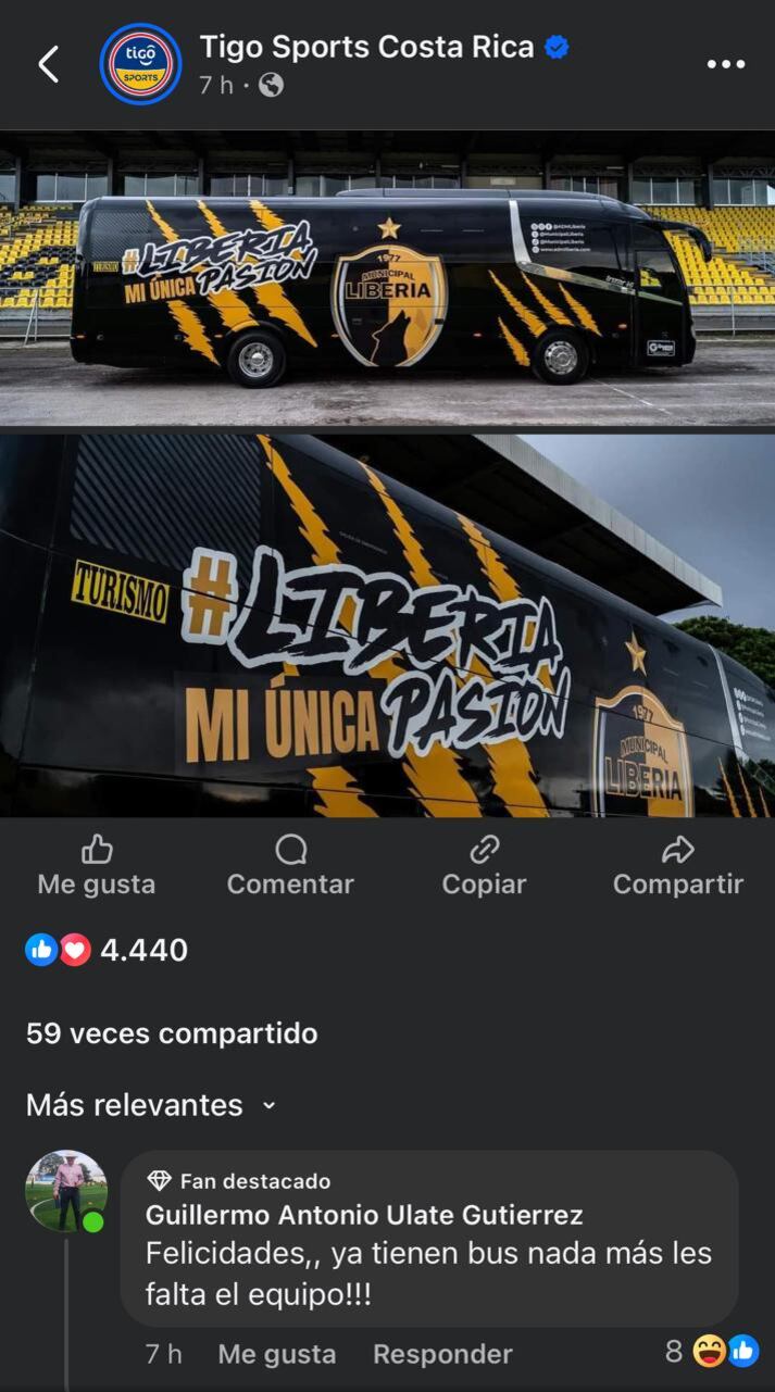 Guillermo Antonio Ulate aprovechó el lanzamiento del bus de Liberia para tirarles. Foto: Captura de pantalla.