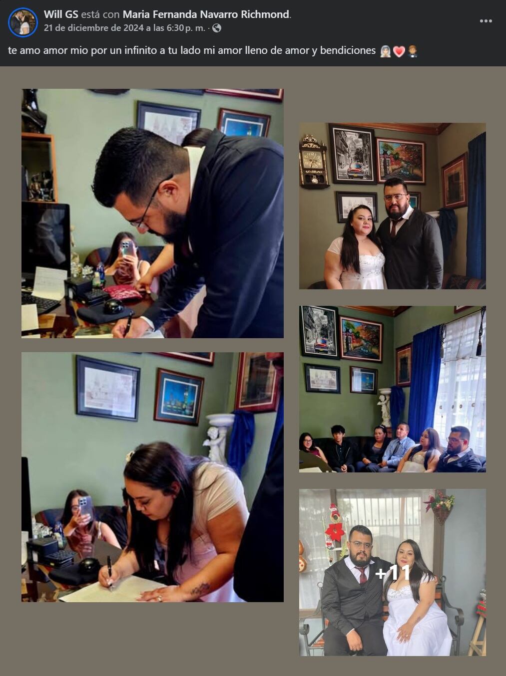 María Fernanda Navarro y William Segura se casaron el pasado 21 de diciembre. Foto tomada de Facebook.