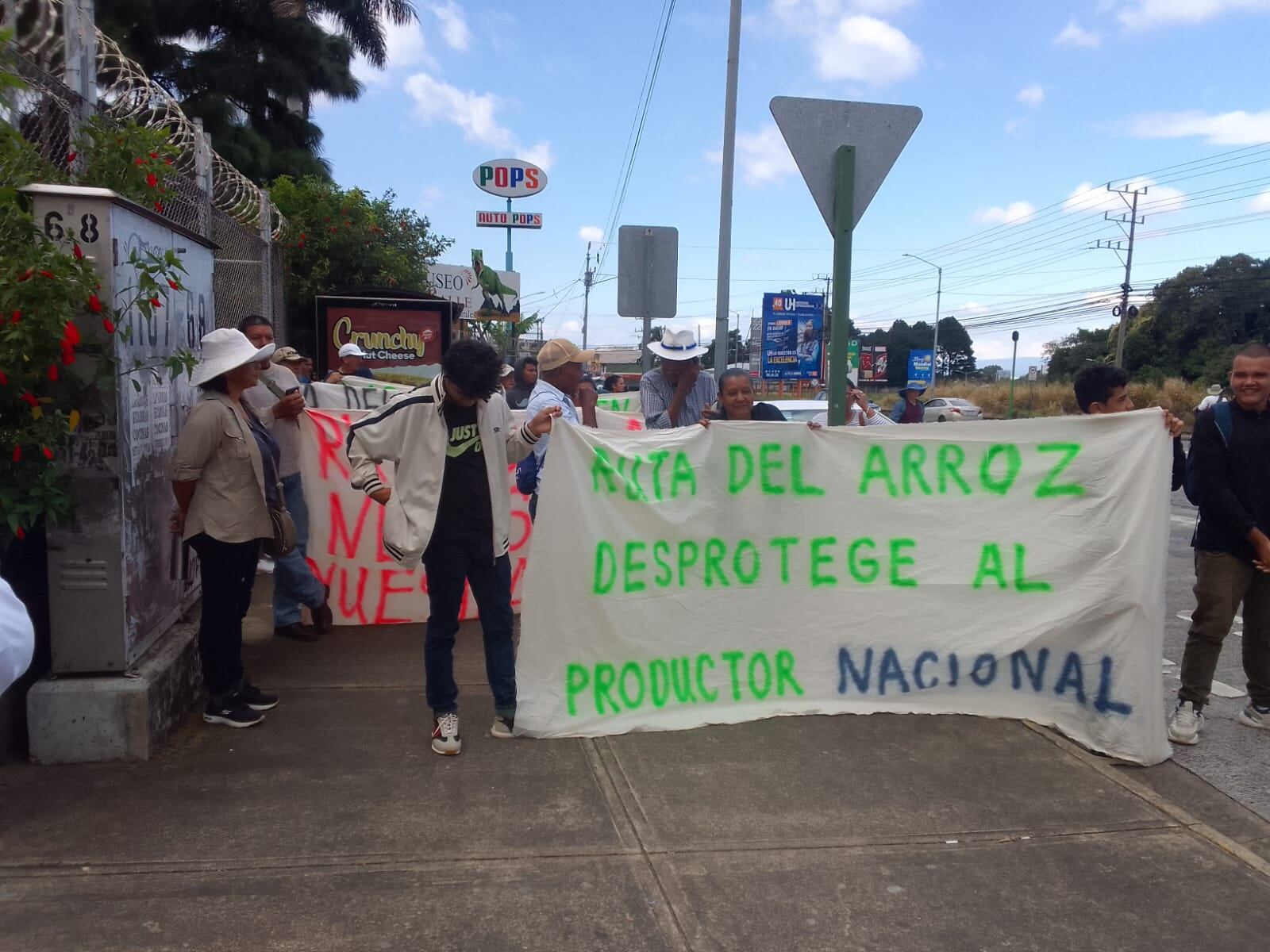 Un grupo de productores arroceros de todo el país protesta este jueves 8 de diciembre frente al ministerio de Agricultura y Ganadería (MAG), en San Jose, para mostrar una vez más el grave daño que les está provocando la Ruta del Arroz, impulsada por el actual gobierno