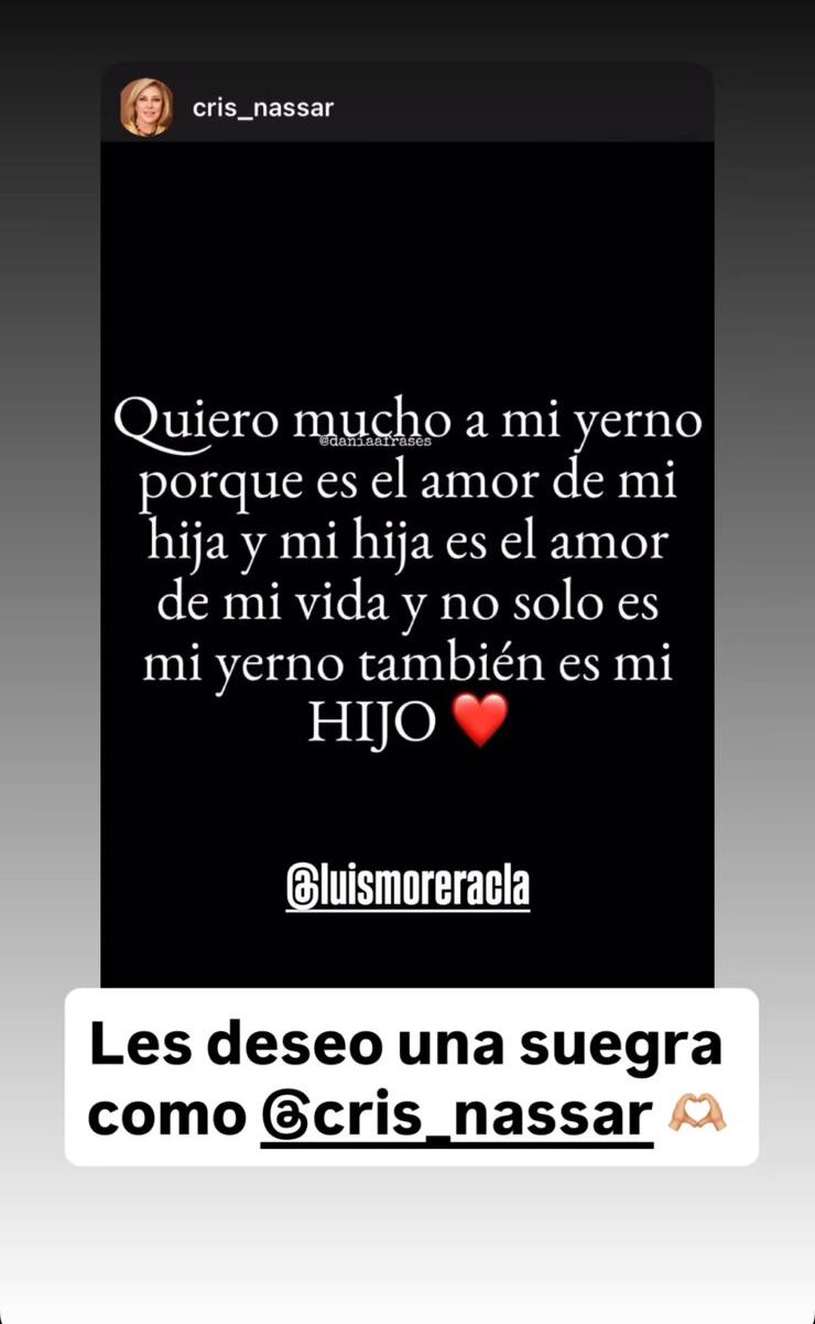 Cristiana Nassar y su yerno evidenciaron cómo se llevan realmente