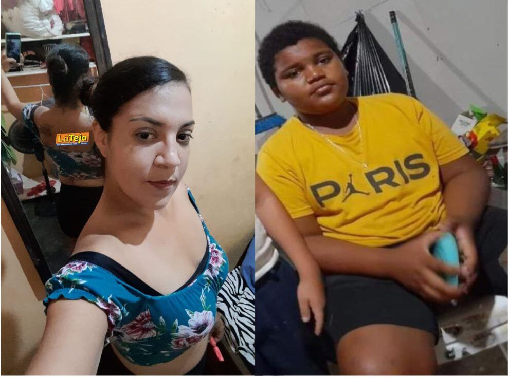 Kembly Calderón y su hijo Jemory David Wright Calderón.