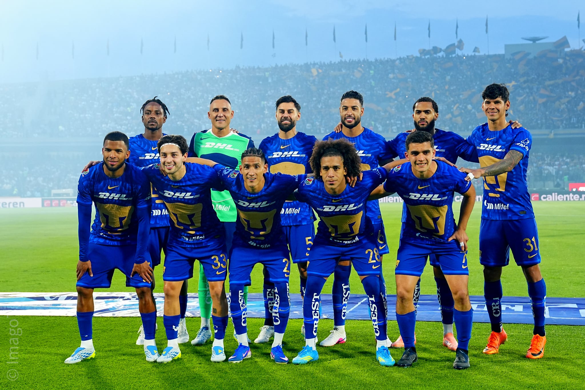 Keylor Navas junto a sus compañeros previo al duelo de vuelta de la semifinal que le ganaron a Pachuca en la Liga MX.