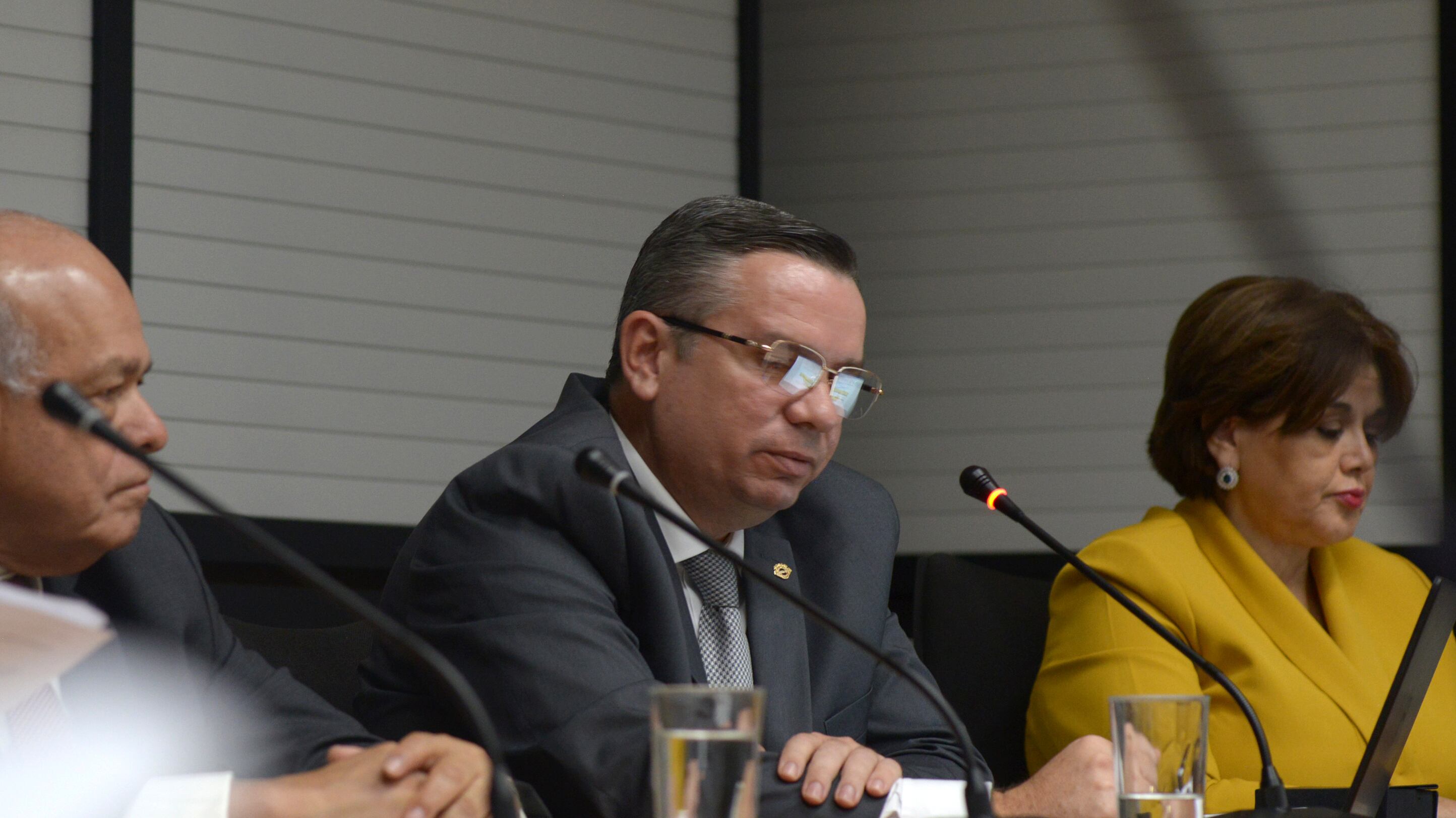 2/4/2019, Asamblea Legislativa, audiencia con los magistrados de la Sala II, Comisón de Huelgas En la imagen: los magistrados Orlando Aguirre, Luis Porfirio Sánchez y Roxana Chacón Fotografía: Jose Díaz/Agencia Ojo por Ojo