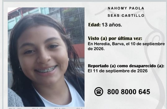 Nahomy Paola Seas Castillo está desaparecida