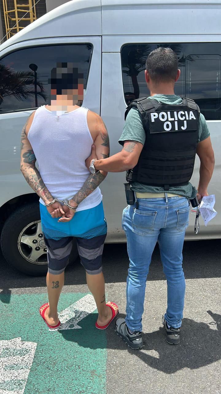 Alfaro, alias Press, fue detenido en Guadalupe de Cartago. Foto OIJ.