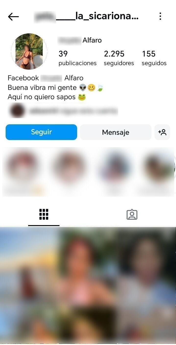 La joven se hacia llamar La Sicariona en redes sociales. Foto Instagram.
