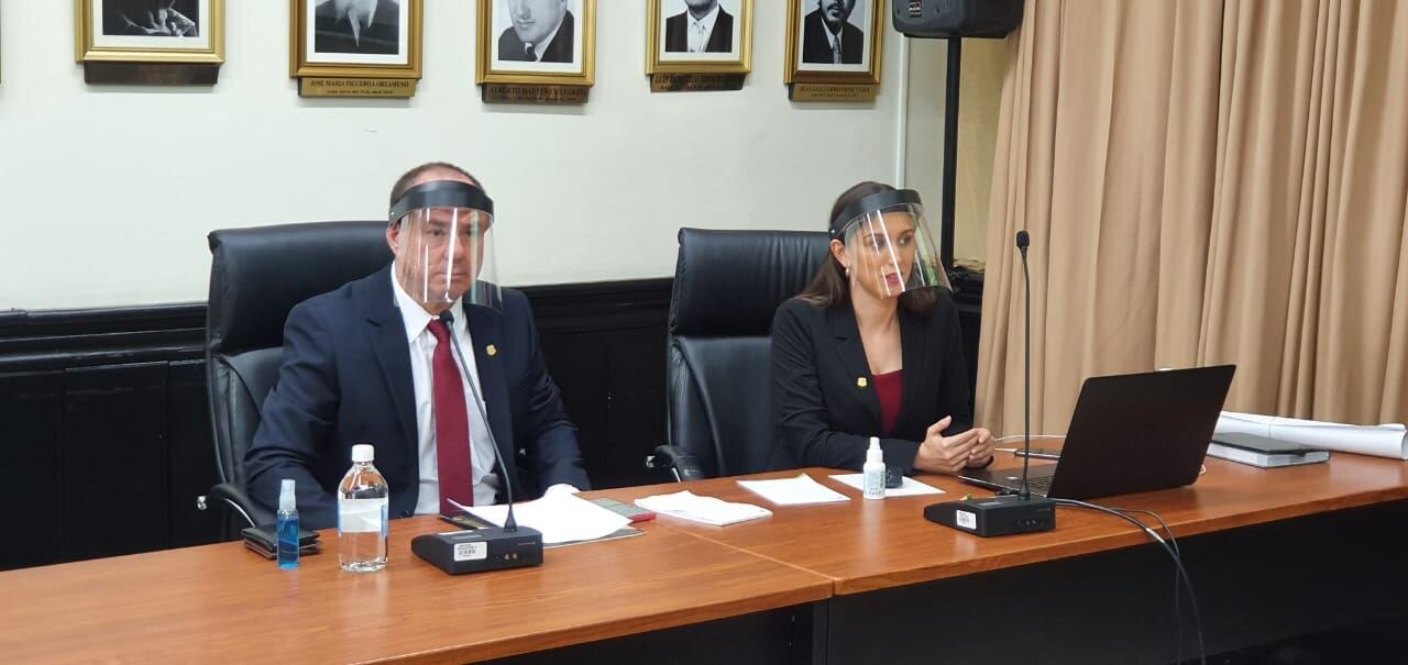 Walter Esónoza en comisión de Seguridad y Narcotráfico. foto cortesía  cortesía despacho diputado Gustavo Viales