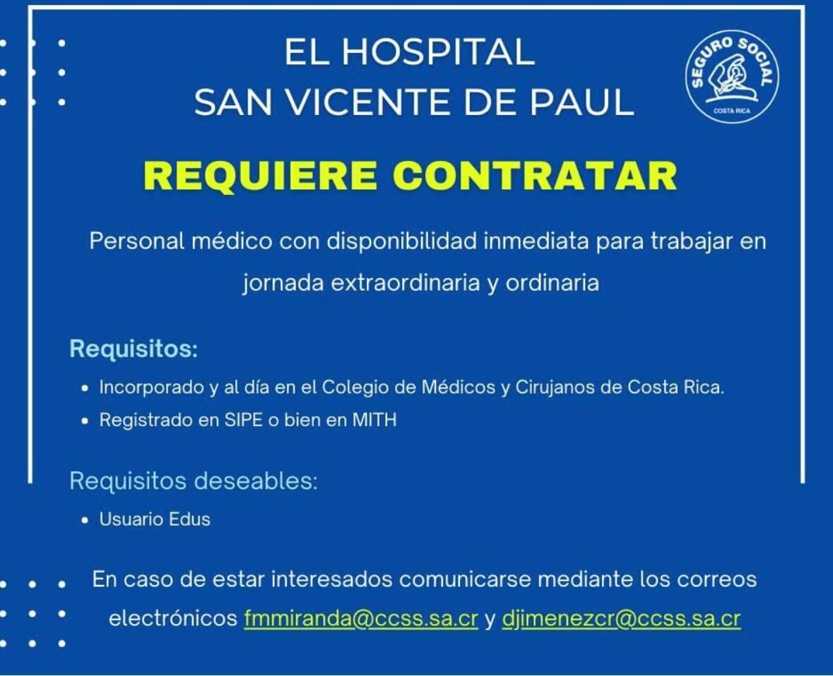 trabajo en el hospital de heredia