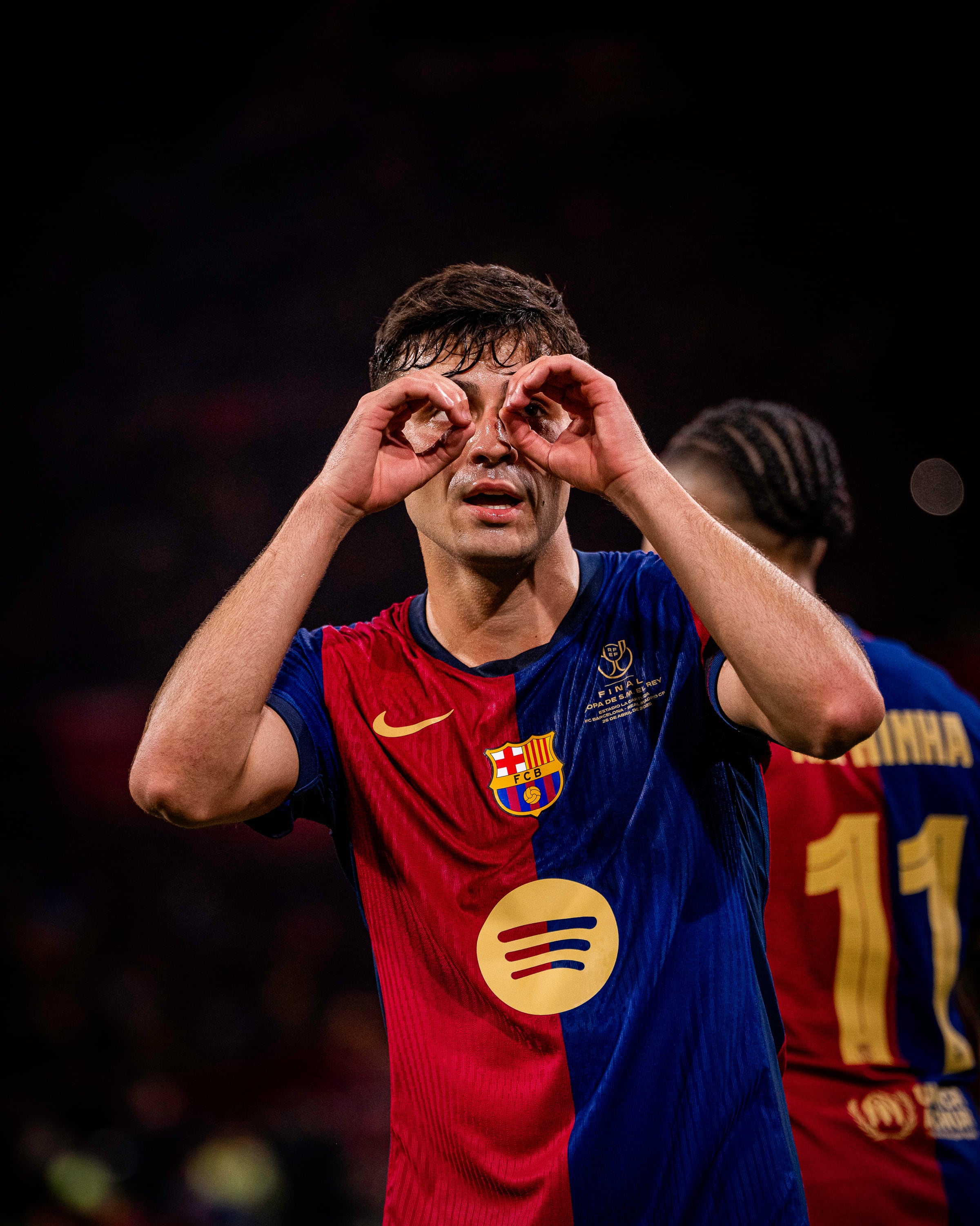 Un golazo de Pedri tiene ganando al Barcelona, en la final de la Copa del Rey, ante el Real Madrid. Foto tomada de X Barcelona.