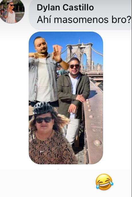 Rigoberto Alfaro, Gallina, memes en el puente de Brooklyn en Nueva York.