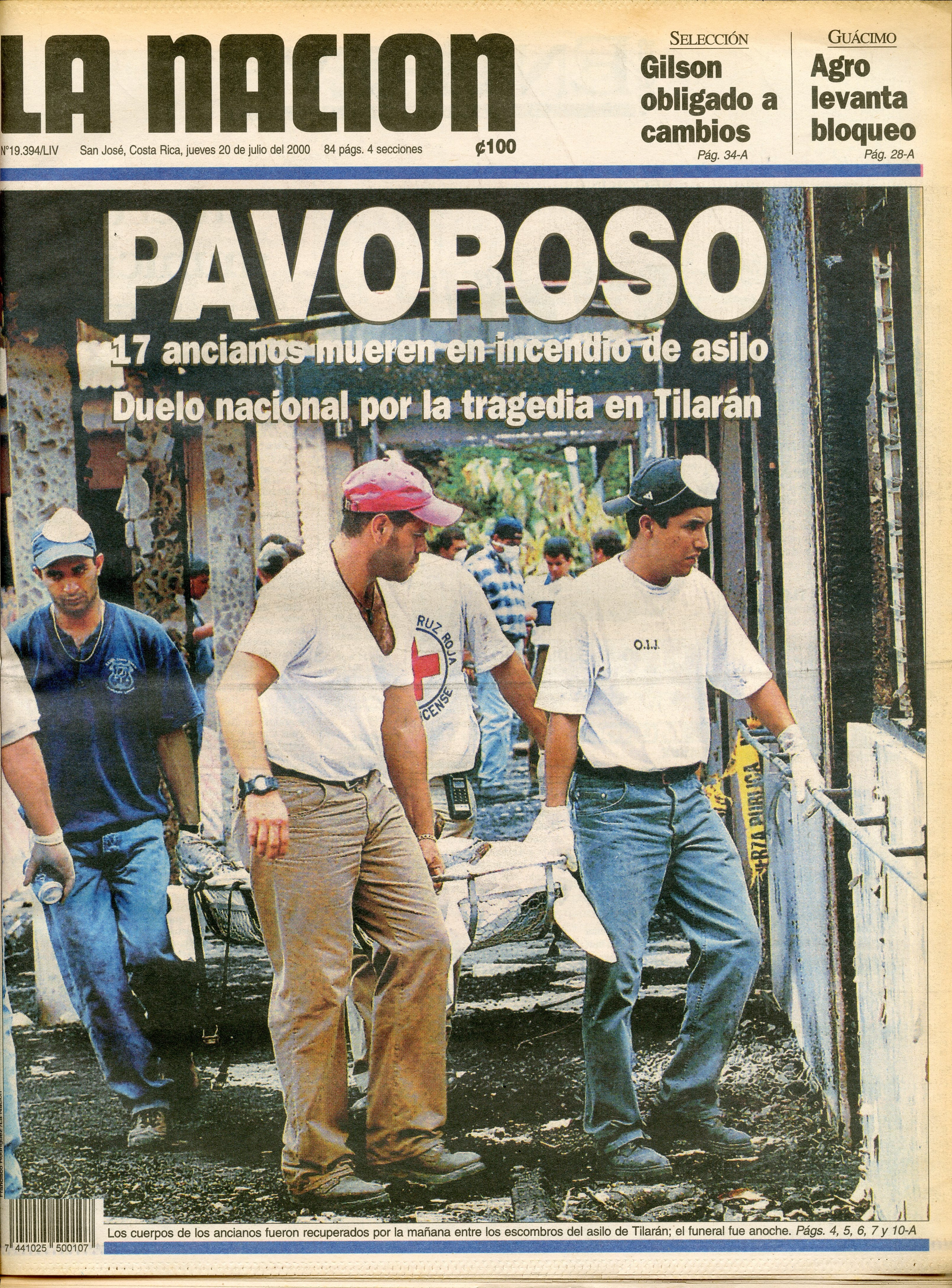 Incendio en hogar de ancianos Tilarán ocurrido en el 2000.