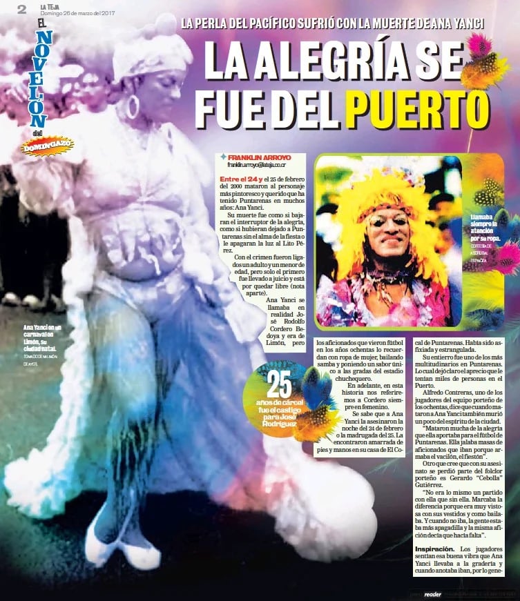 Ana Yanci, travesti, Puntarenas