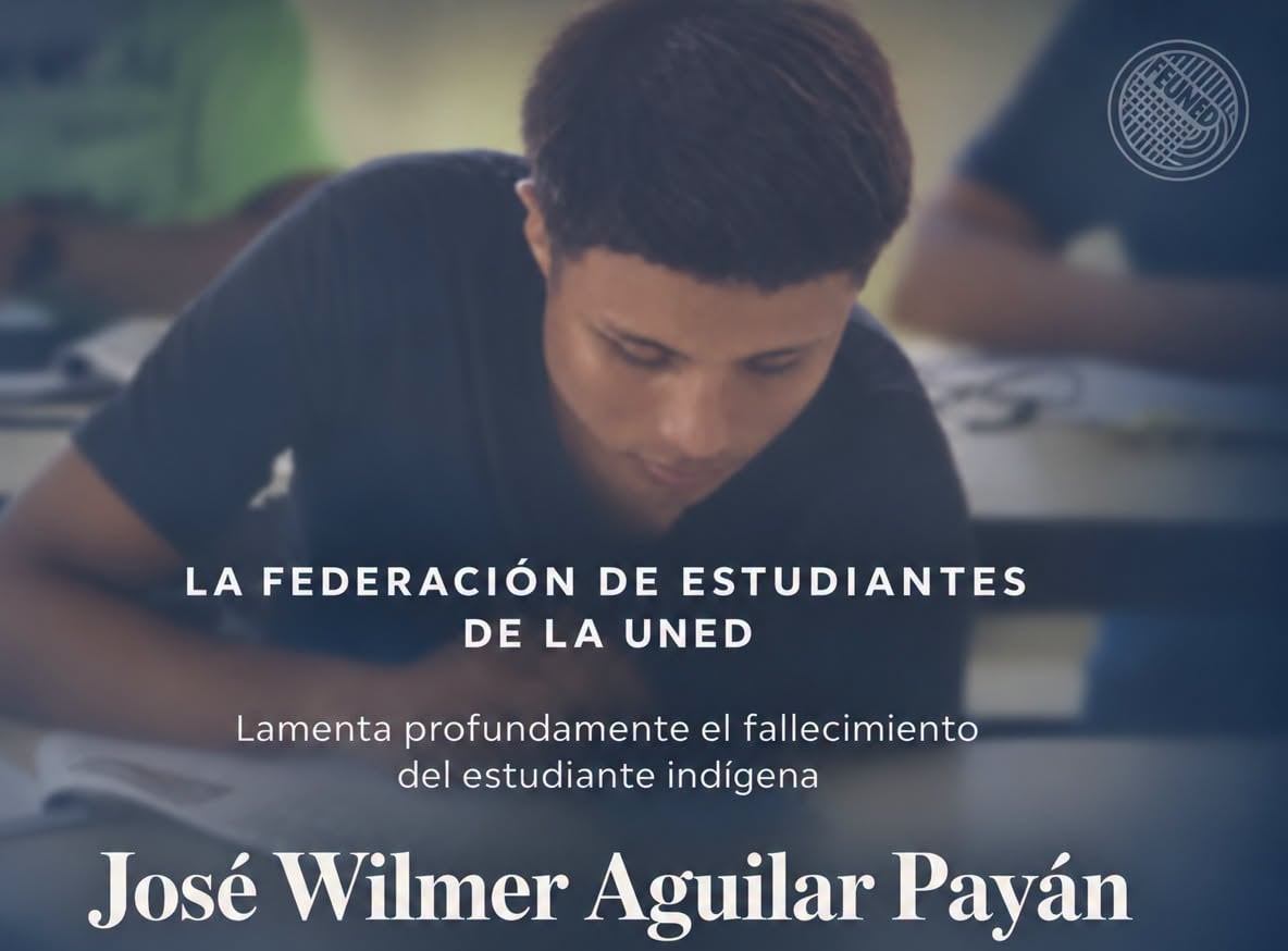 José Wilmer Aguilar Payán, de 21 años, universitario que murió en río Boyey, en Roca Quemada, Alto Chirripó, lo hallaron el domingo 6 de setiembre del 2026. Foto: Asociación de Estudiantes UNED Sarapiquí