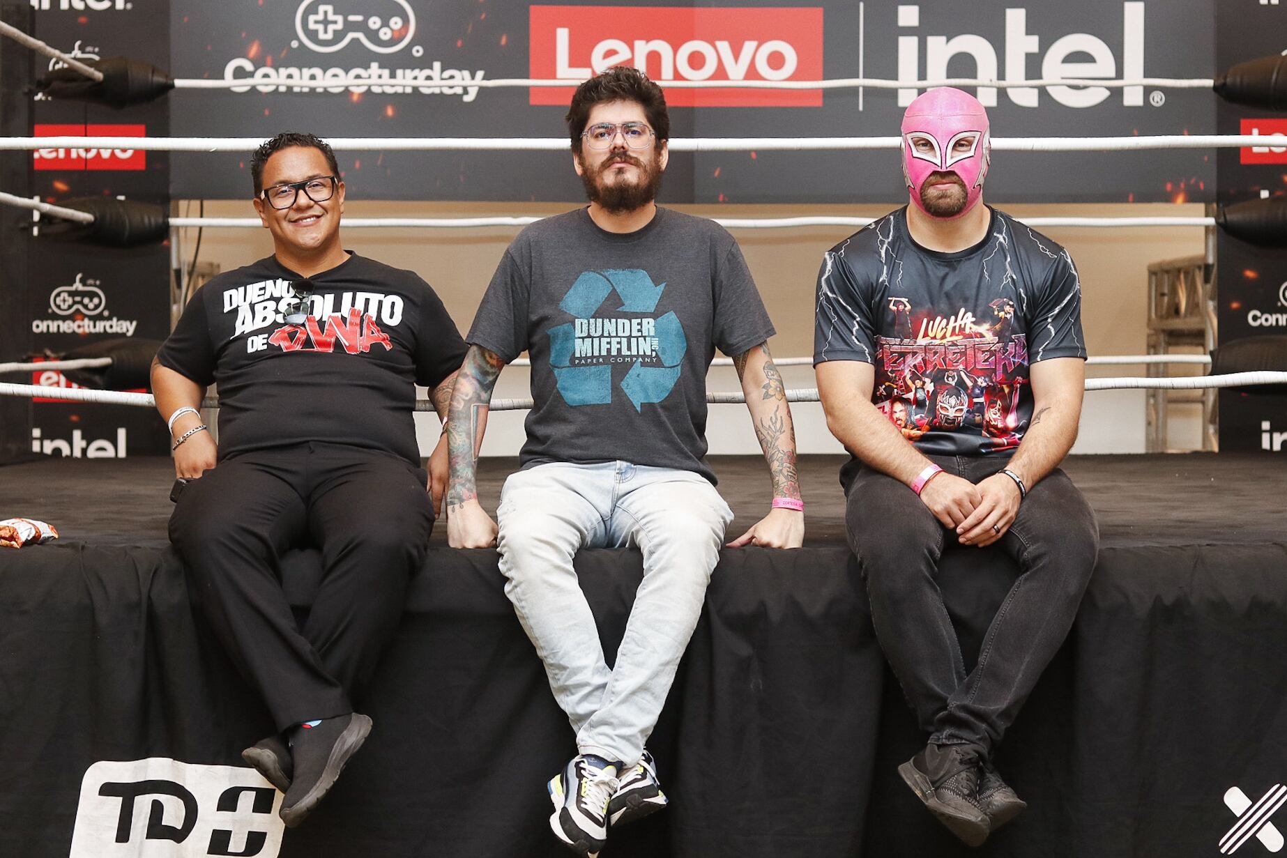 24/08/2024. Connecturday. Centro de Convenciones, Heredia. Fotografía: Lilly Arce. En la fotografía: Carlos Ernesto de La Rivera, Gabriel Arias, Káiser.