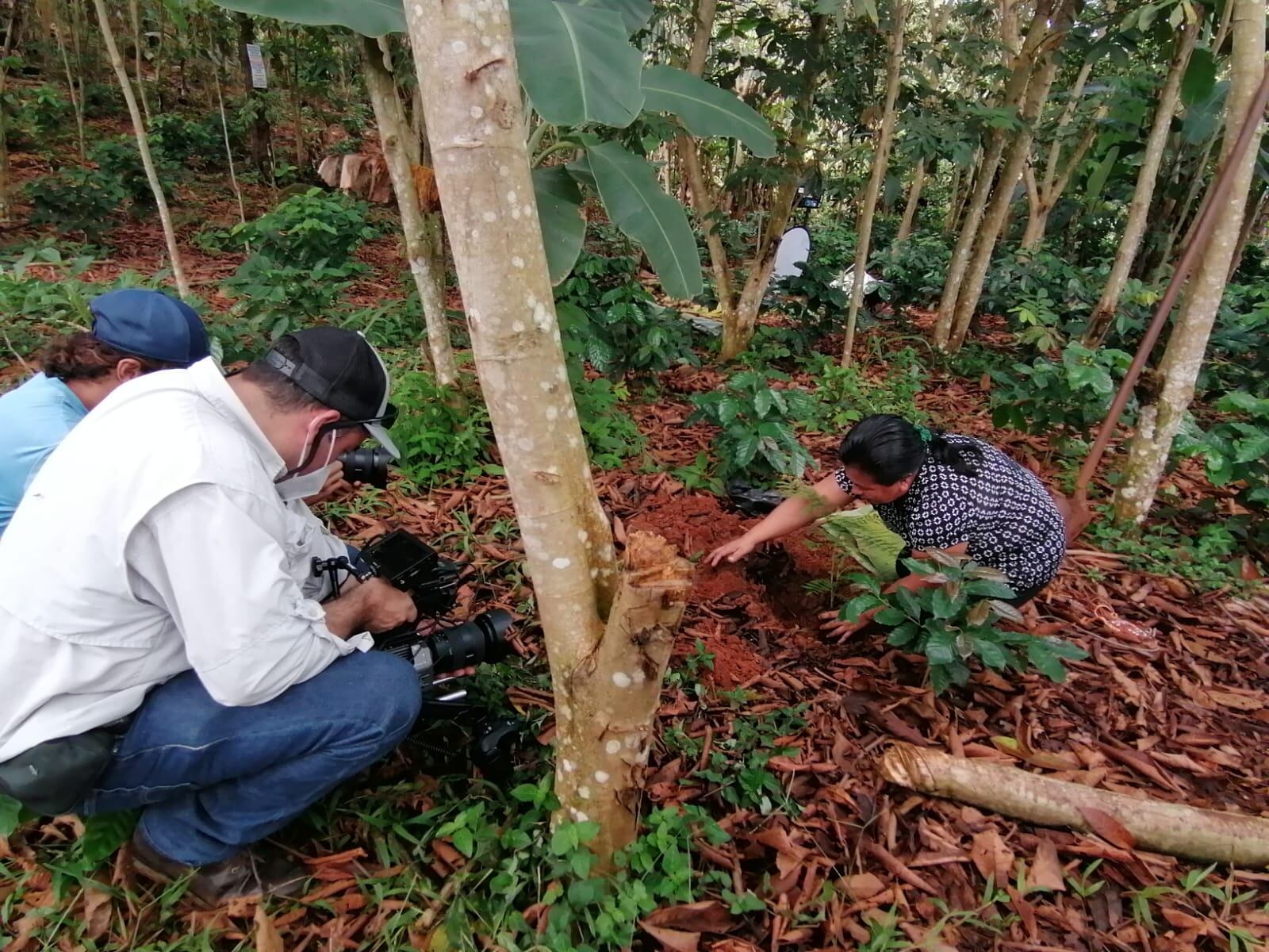 La ingeniera forestal, Gabriela Cabezas Barrientos, y la indígena bribri, Sidey Díaz Mayorga, le explicaron en un video, producido por la BBC de Londres, a la realeza de Inglesa de qué forma cuidamos en nuestro país la naturaleza desde hace 24 años. En la foto, durante la filmación del video en el territorio indígena Cabagra (uno de los cuatro territorios bribris del país, ubicado en Buenos Aires de Puntarenas.