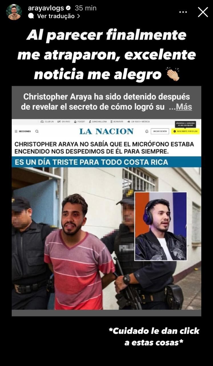 Al youtuber Christopher Araya no le quedó de otra que alertar sobre una situación que está pasando y que podría ser causa de preocupación para mucha gente.