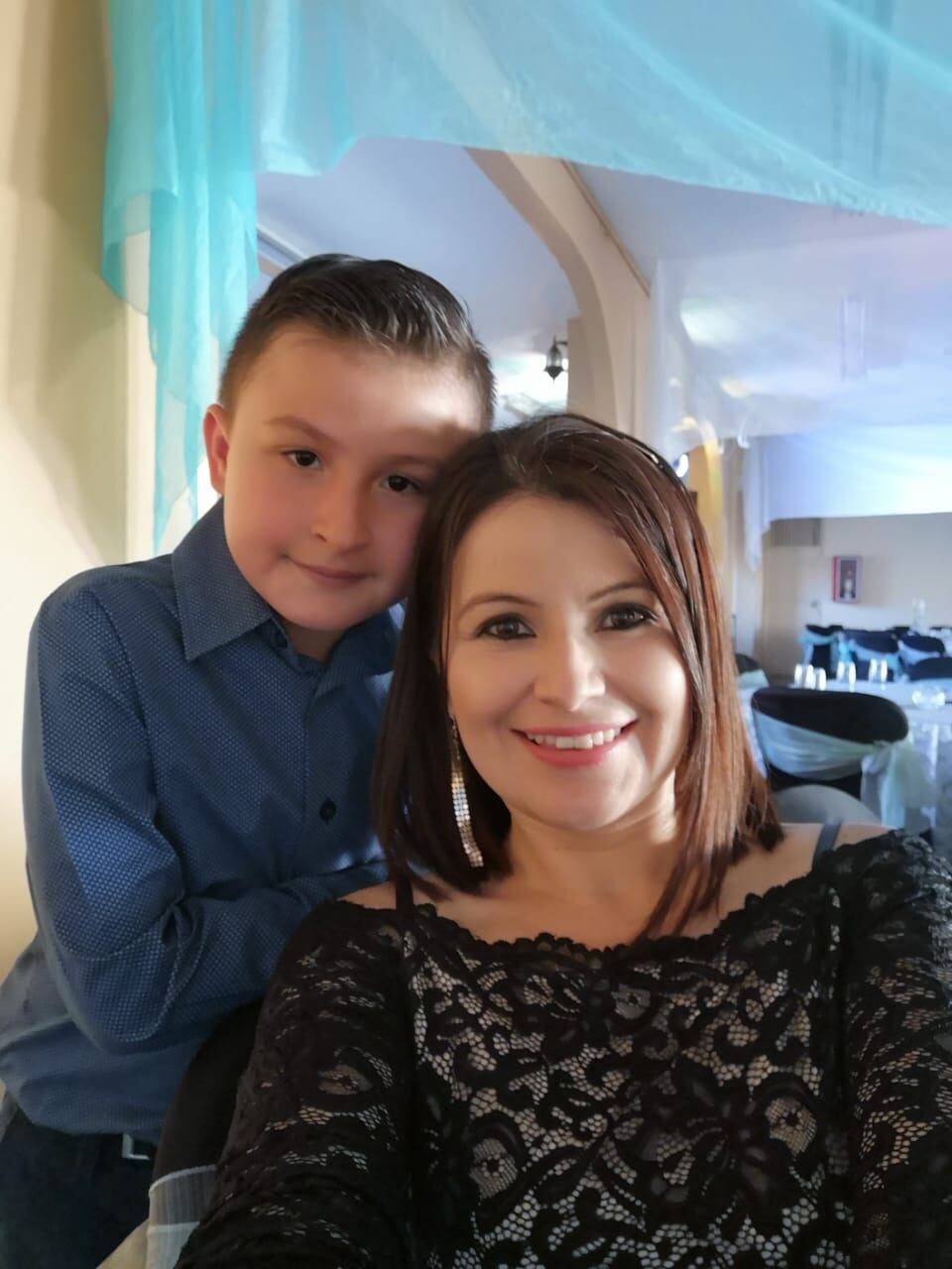 Natalia Zárate y su hijo Santiago Gómez