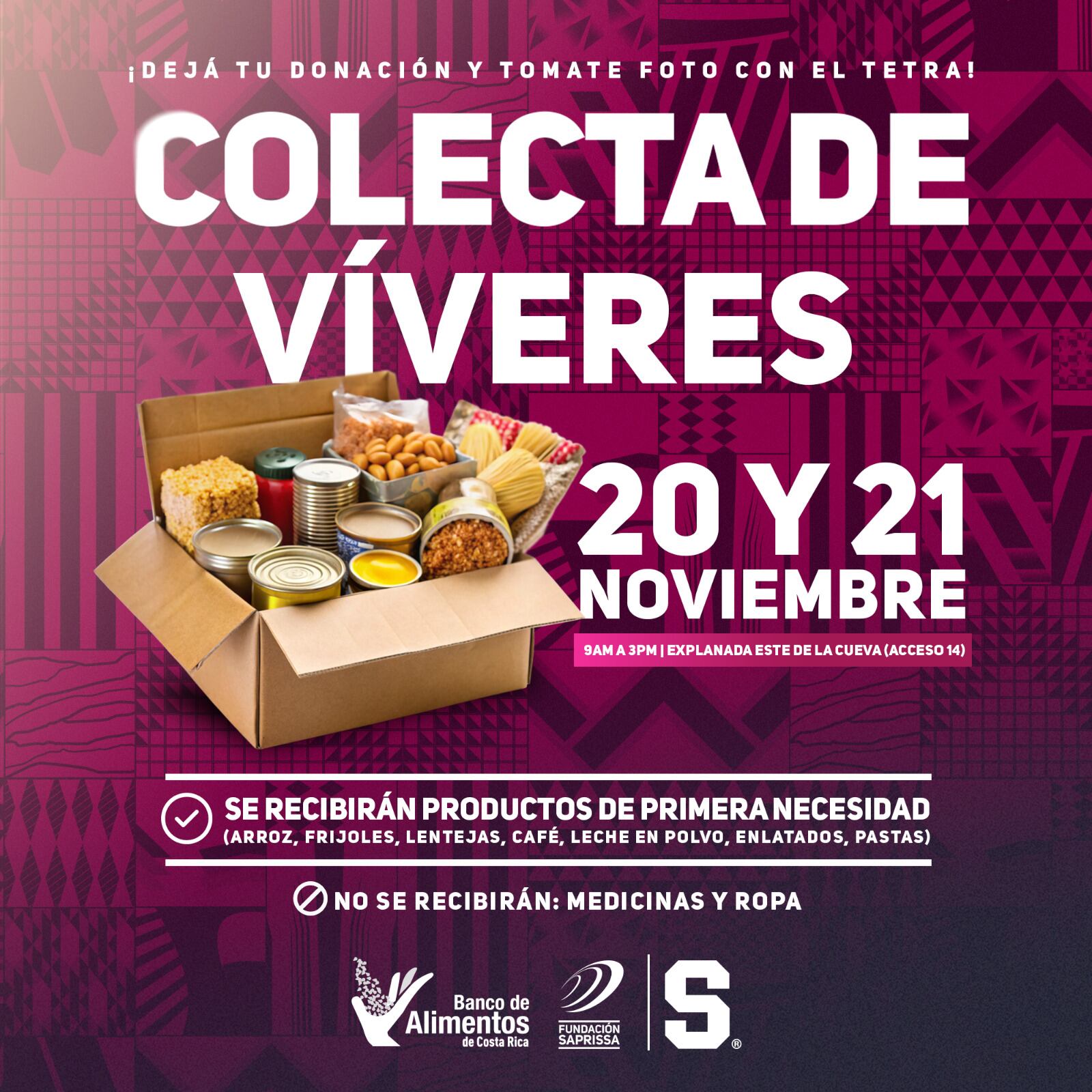 Saprissa se apunta a la colecta de víveres para ayudar a los damnificados por las lluvias. Prensa Saprissa.