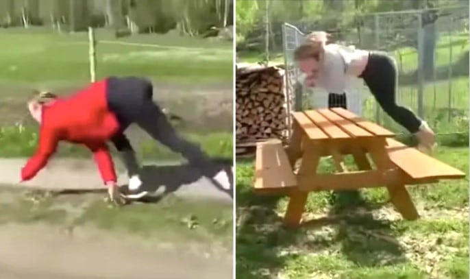 Mujer que se cree caballo