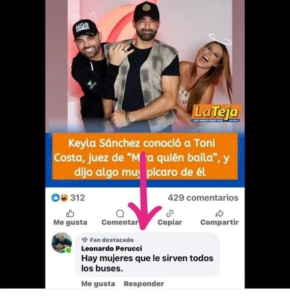 Leonardo Perucci aclaró ofensa de su cuenta hacía Keyla Sánchez
