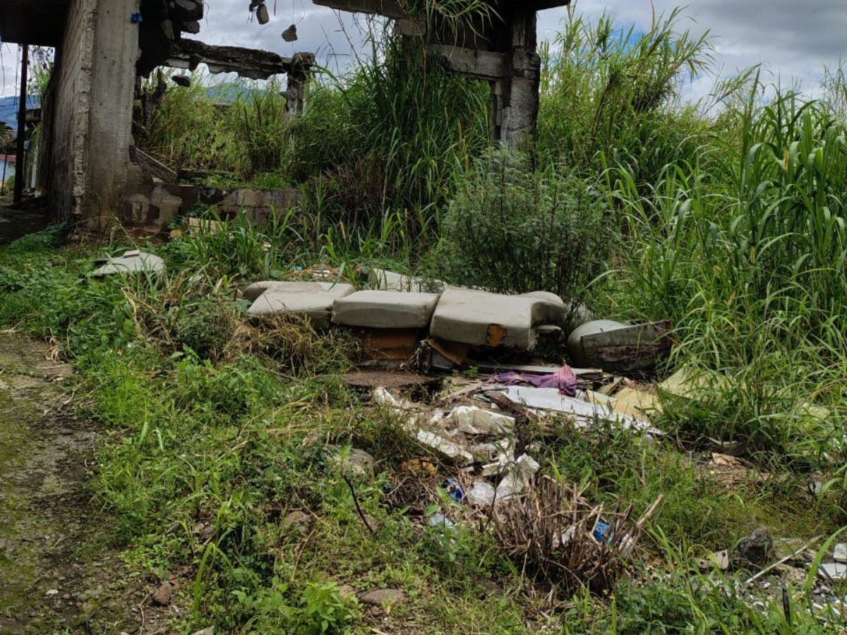 Otra denuncia que nos llevó es por este botadero en el puro centro de Desamparados.