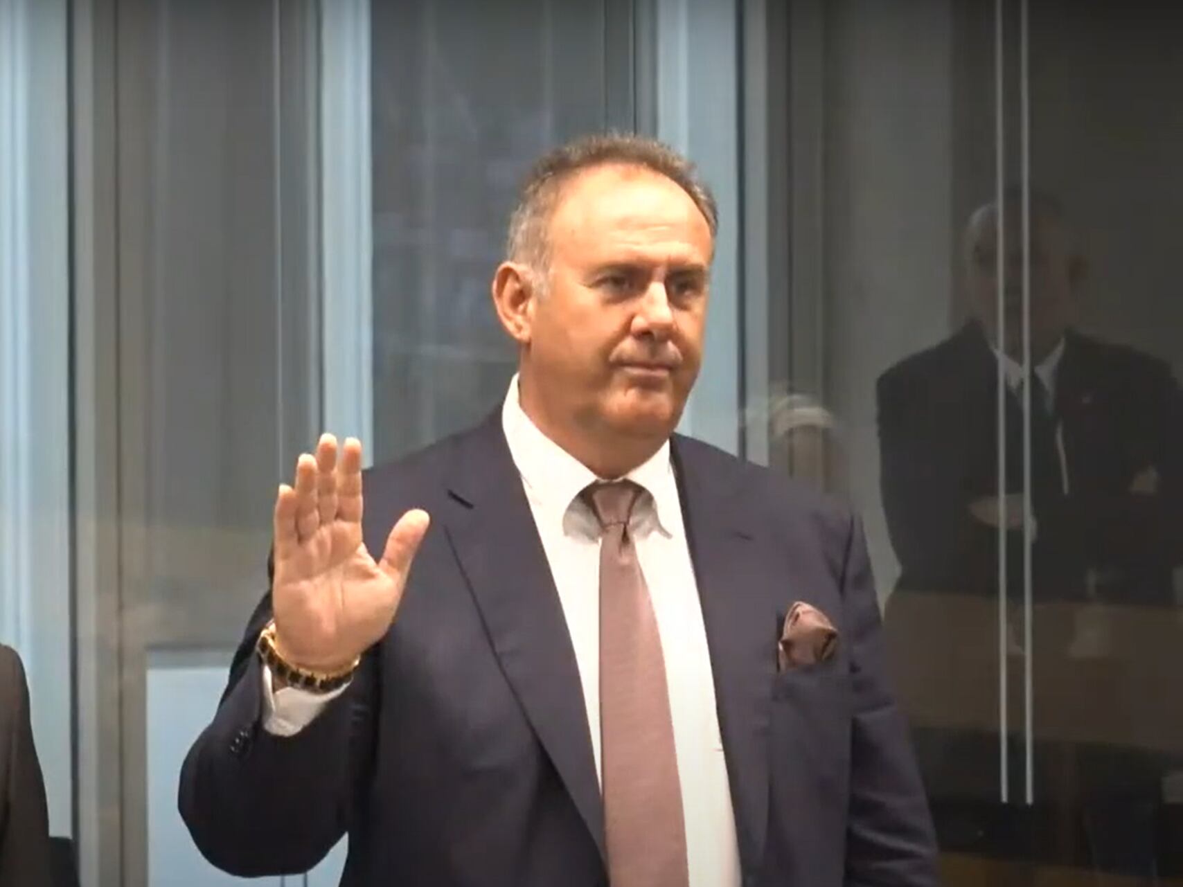 Rafael Ángel Zamora Fernández, dueño de Pedregal, presidente, en Comisión Financiamiento Partidos Políticos 4 diciembre 2023. Captura pantalla