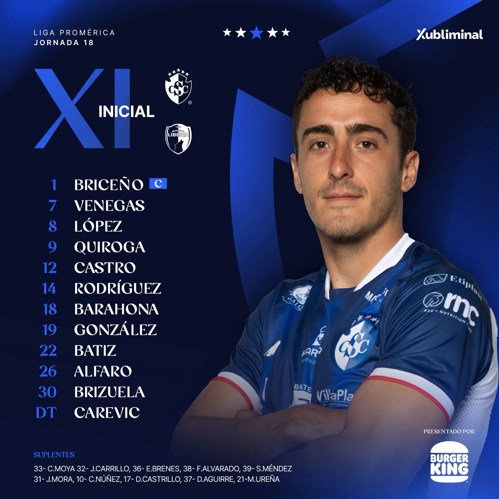 Cartaginés presentó su alineación ante Liberia