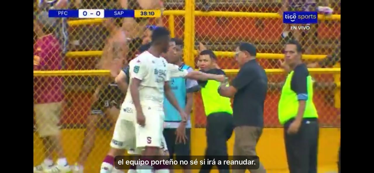 Mariano Torres tocó al comisario Erick Mora al realizarle un reclamo en el partido ante Puntarenas.