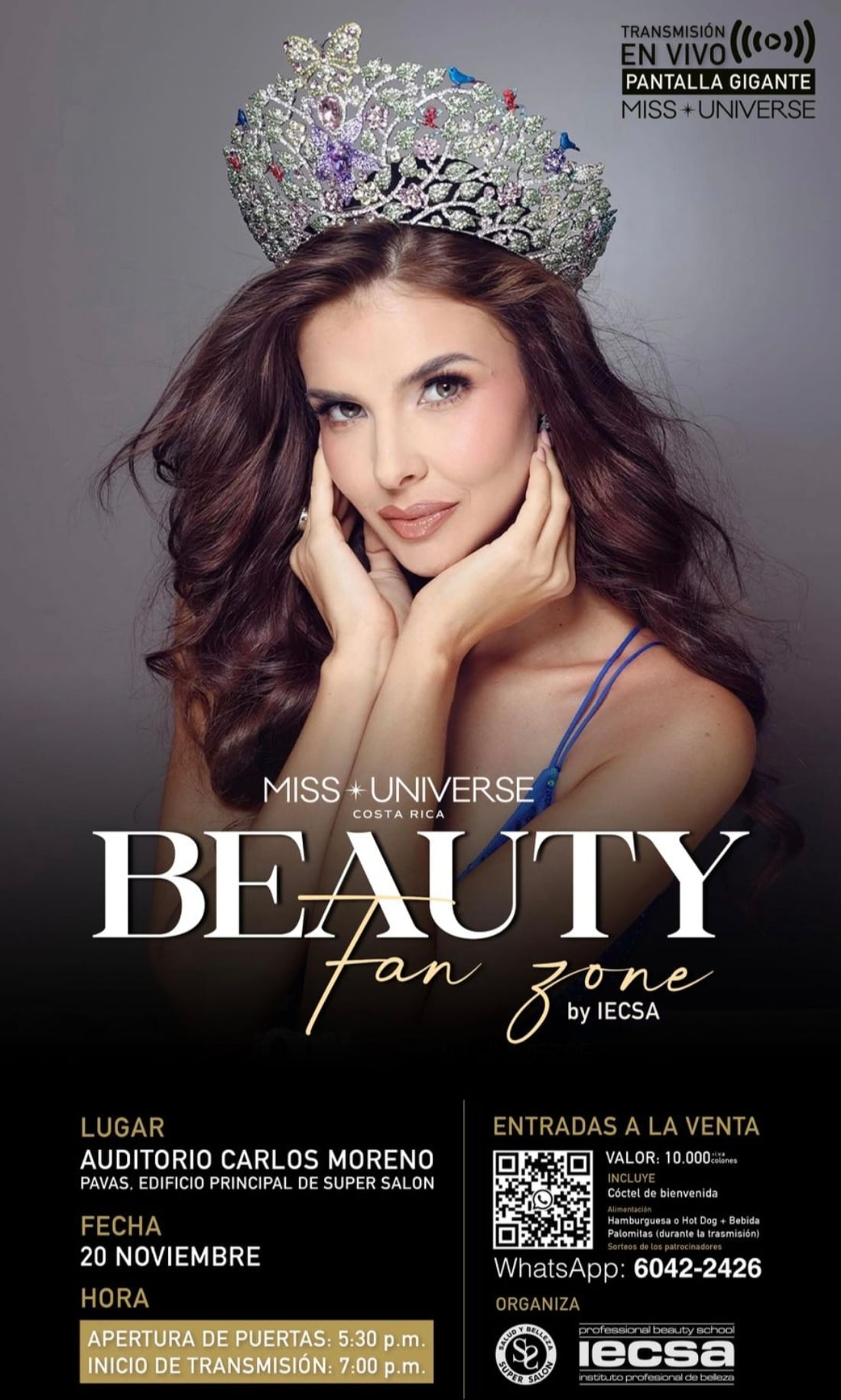 Si desea asistir al evento público de la final de Miss Universo en Grupo Moreno estos son los datos.