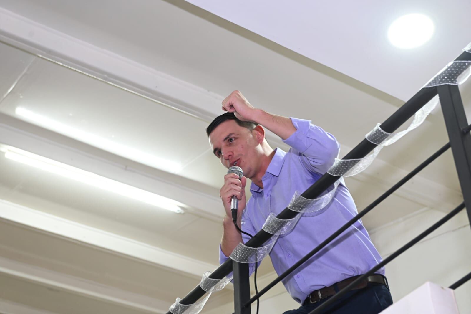 04/02/2024, San José, Casa de campaña del partido Juntos, llegada del nuevo alcalde del cantón central de San José Diego Miranda.