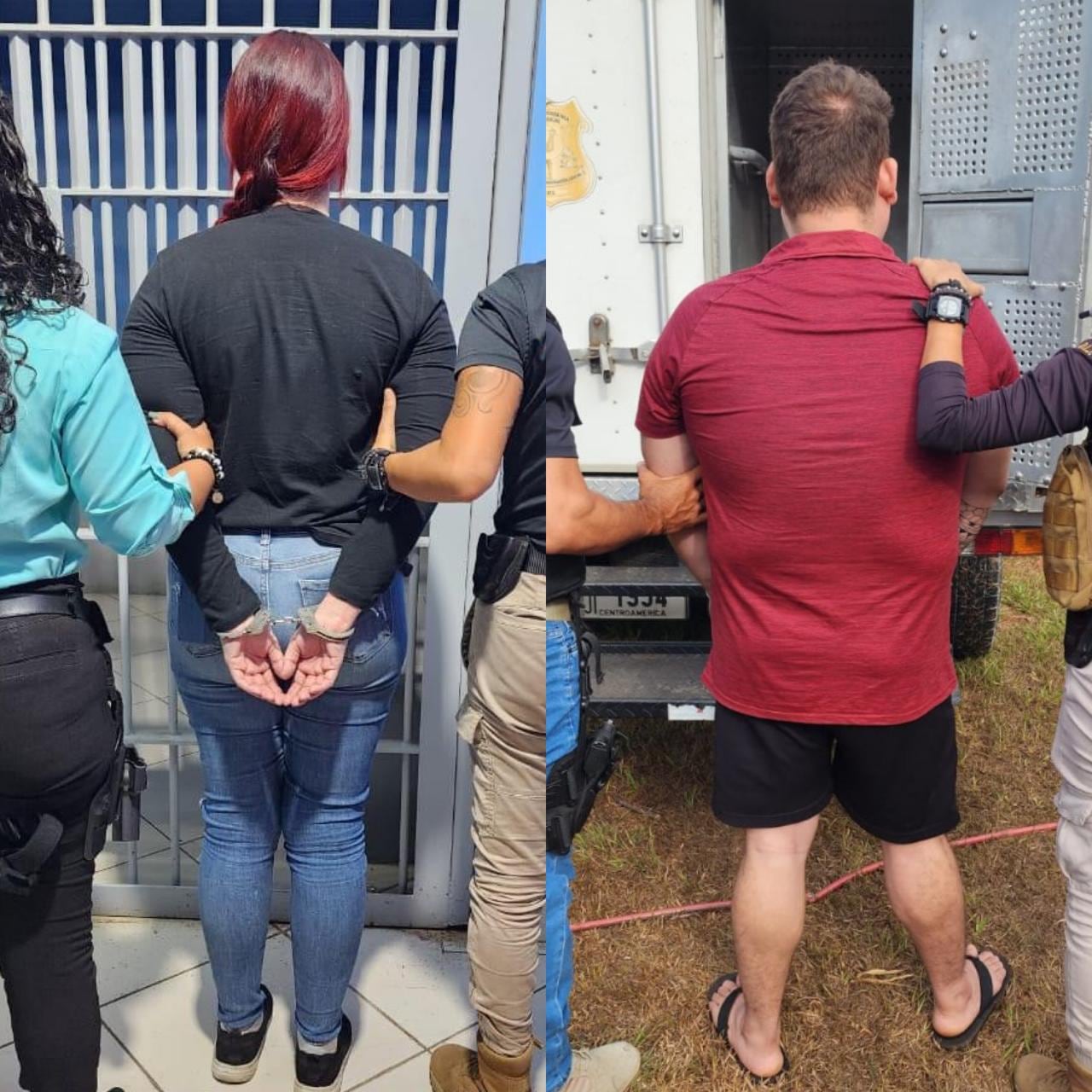 La mujer de apellido Fallas y su expareja de apellido Herrera sospechosos de matar a Eliécer Torres León, conocido como Tingo, de 43 años, novio de la tiktoker Marisol Gómez Quesada. Foto: OIJ