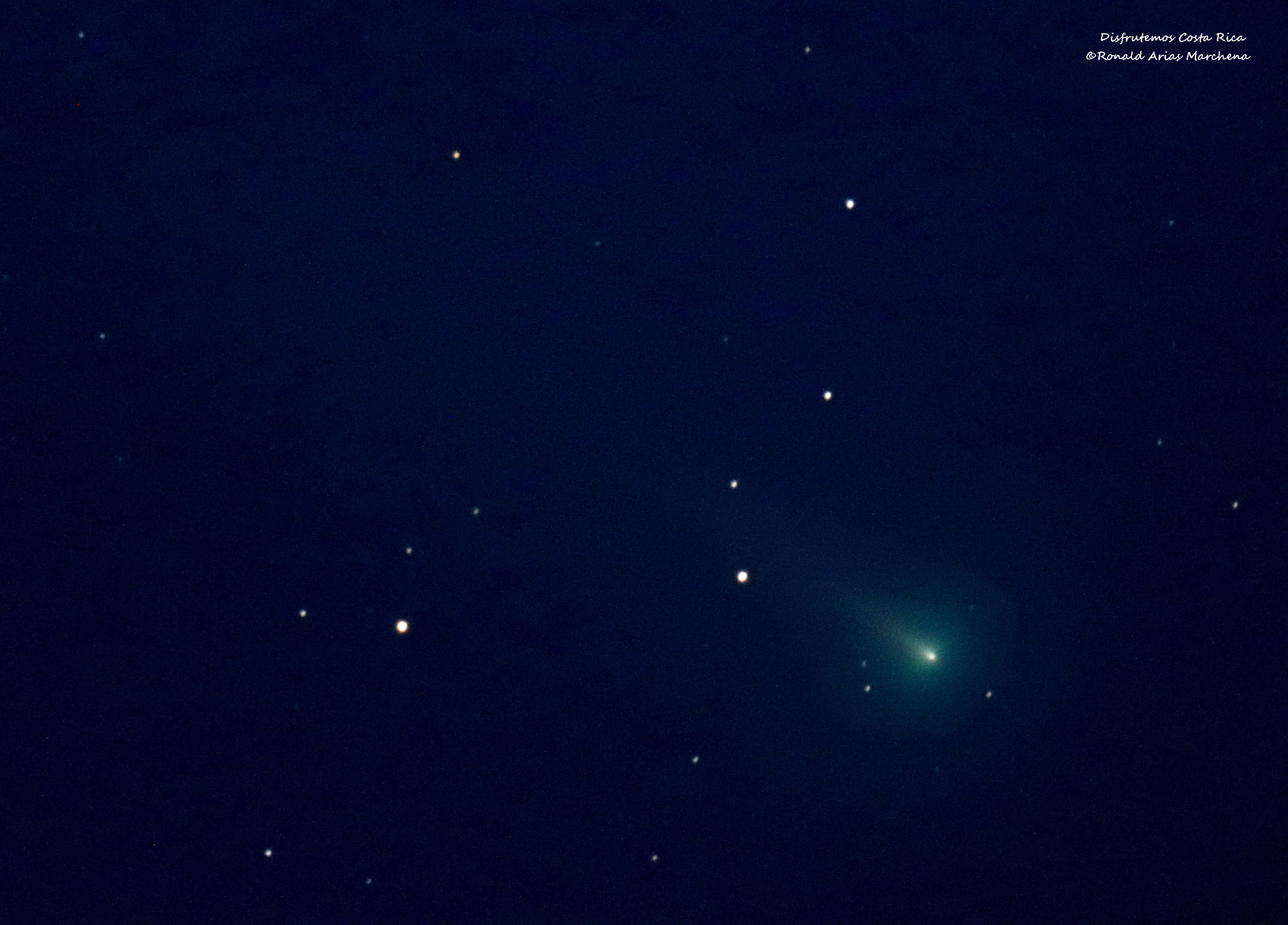 Ronald Arias Marchena, guía naturalista y de astronomía con más de 20 años de experiencia, logró hacerle una muy bonita foto a Leonard el pasado 3 de diciembre como a las cuatro de la madrugada