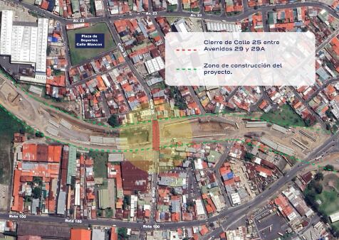 Un tramo de la calle 25 que está en Calle Blancos permanecerá cerrado este miércoles.