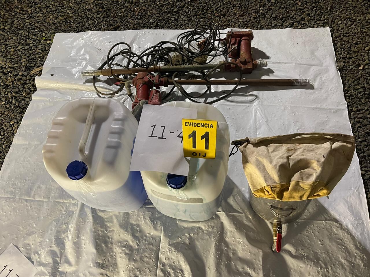 Decomisan 432 paquetes de cocaína en Nandayure. Foto OIJ.