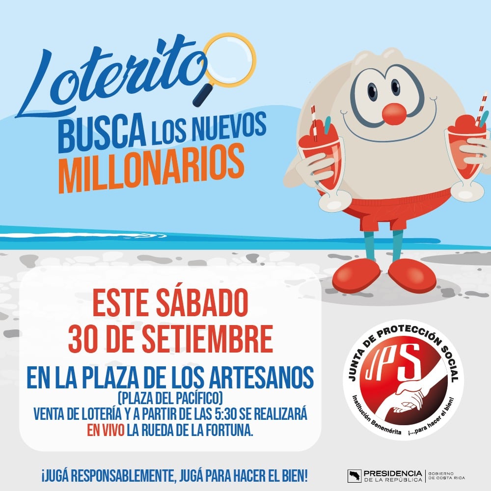 Loterito visitará este sábado la provincia de Puntarenas.