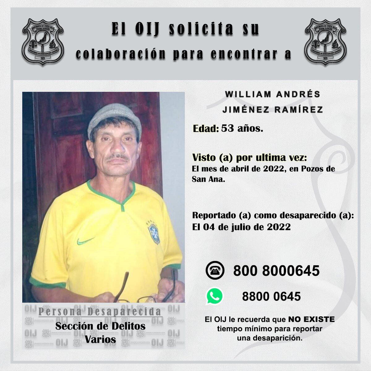 Desaparecidos. Foto OIJ.