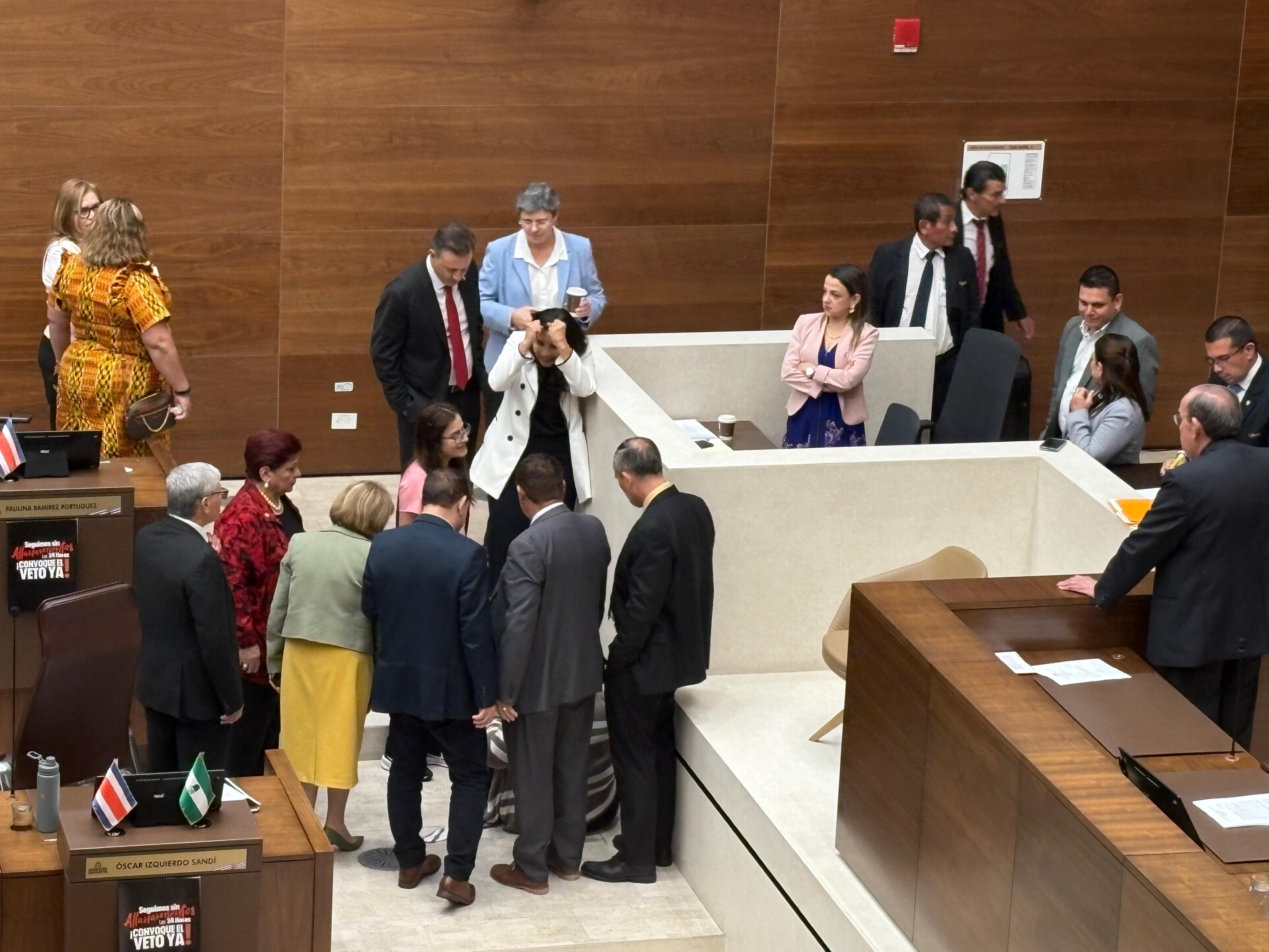 Diputada Carolina Delgado sufre caída en el plenario legislativo