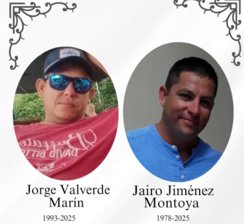 Los concuños Jorge Valverde y Jairo Jiménez murieron en un trágico choque el sábado. Foto Facebook.