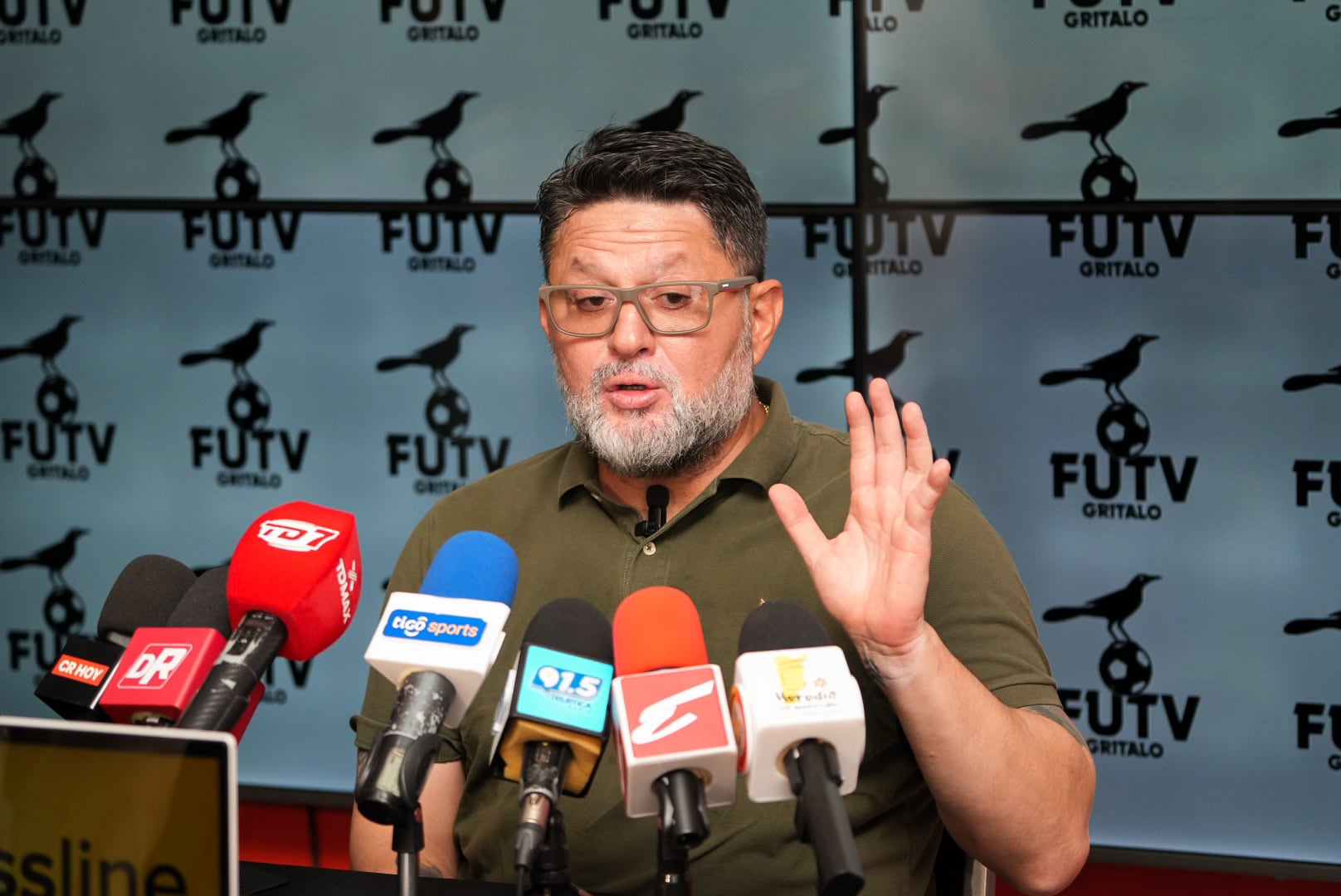 21/11/2025. Conferencia de prensa con Jafet Soto. Estadio Carlos Alvarado, Heredia.