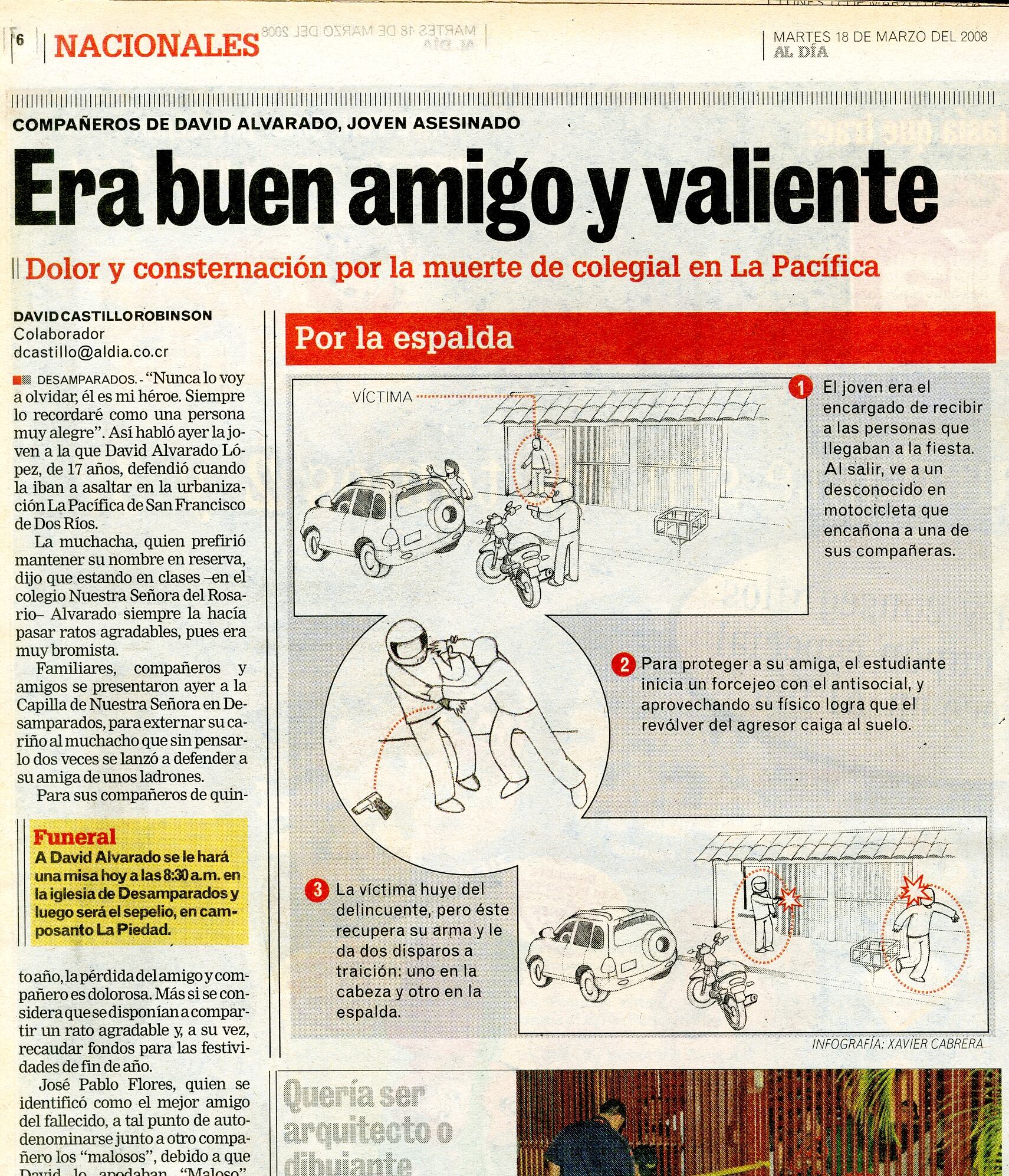 David Alvarado asesinado por defender a una amiga de un asaltante
