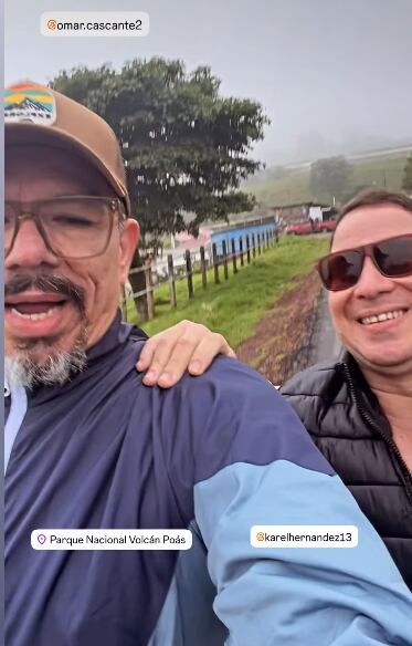 Omar Cascante, su hermano Juan José y su gran amigo Karel Hernández.