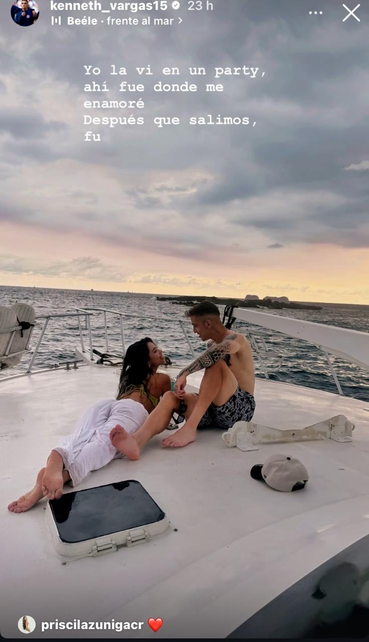 Kenneth Vargas anda feliz de la vida junto a la modelo Priscila Zúñiga.