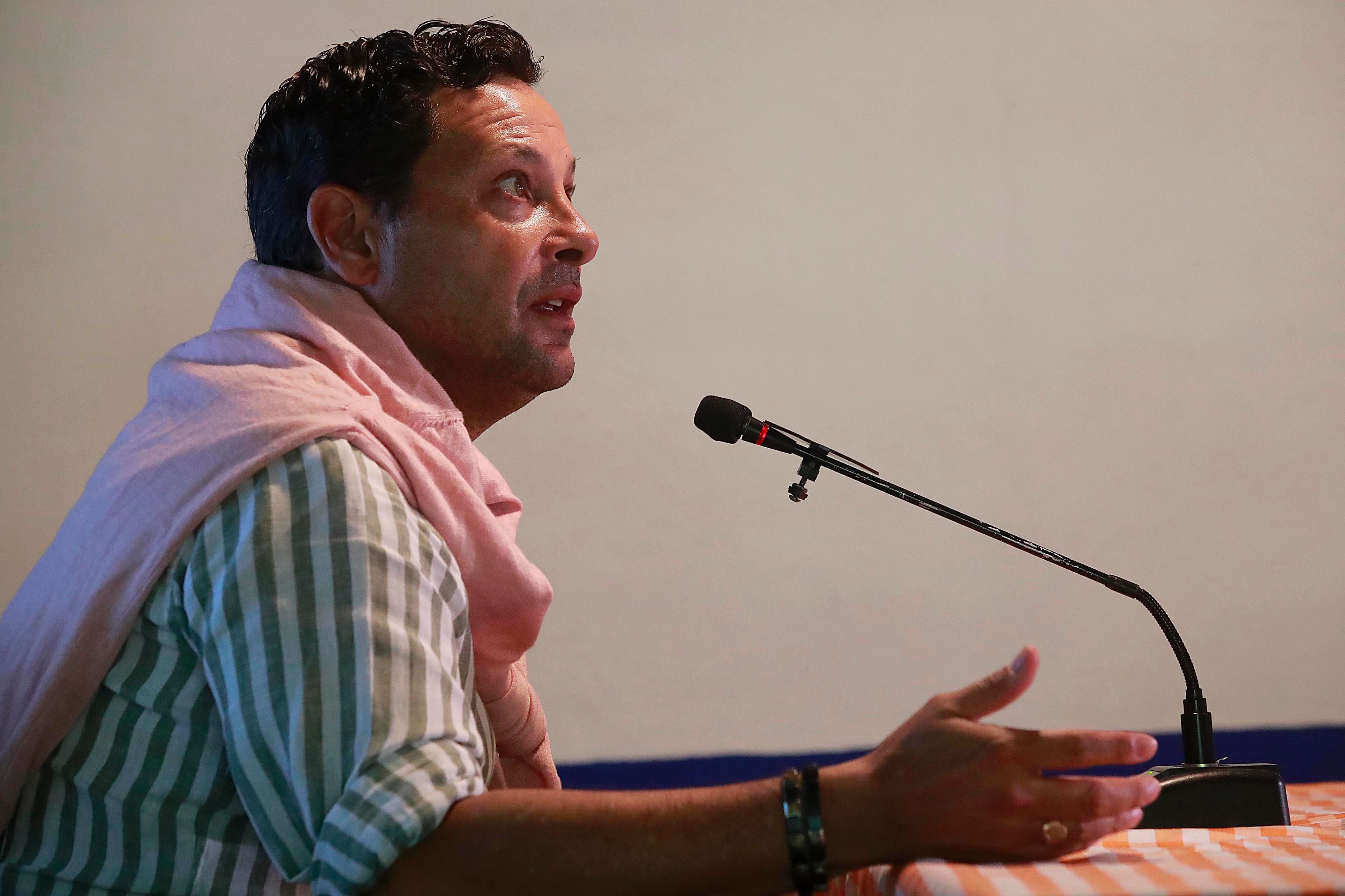 07/11/2023 Restaurante La Tertulia, San Pablo de Heredia. El director técnico del Club Sport Herediano, Jeaustin Campos, habló con la prensa previo al partido de este miércoles contra Cartaginés por campeonato nacional.