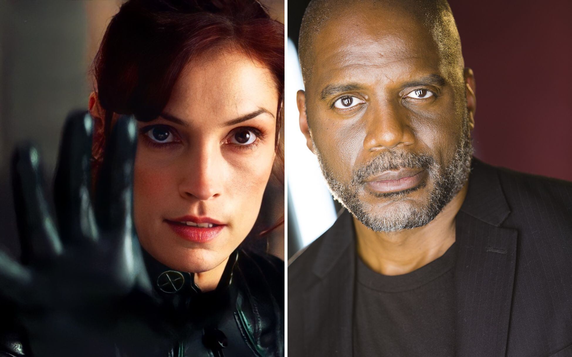 La actriz Famke Janssen a la izquierda y el actor Carey Jones a la derecha.