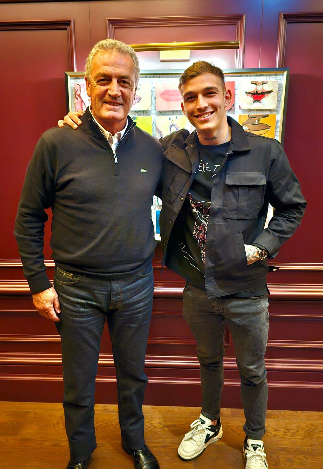 Gustavo Alfaro y Kenneth Vargas se vieron el sábado 24 de febrero en Escocia. Foto: Cortesía Prensa Fedefútbol