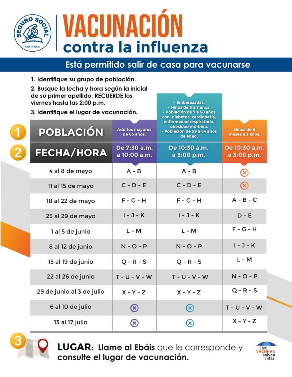 Campaña arranca el 4 de mayo y se extiende por nueve semanas, con los abuelitos, niños y personas con enfermedades crónicas como objetivo principal