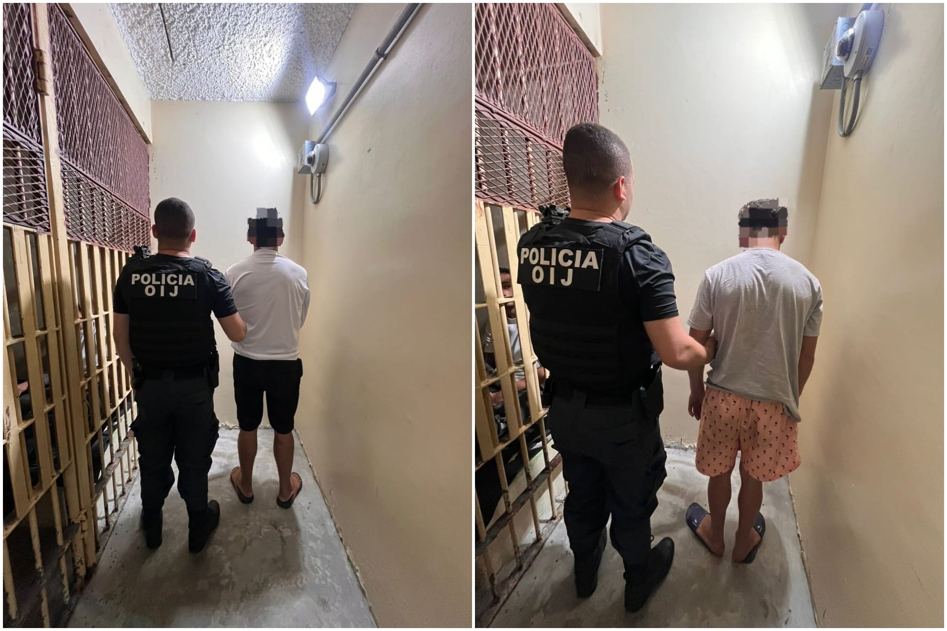 Los dos sospechosos fueron detenidos en el sector de La Catrina, en Sixaola. Foto OIJ.