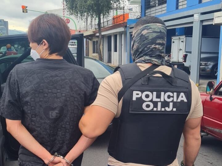 El oriental de apellido Lin fue detenido en avenida 10, en San José. Foto OIJ.