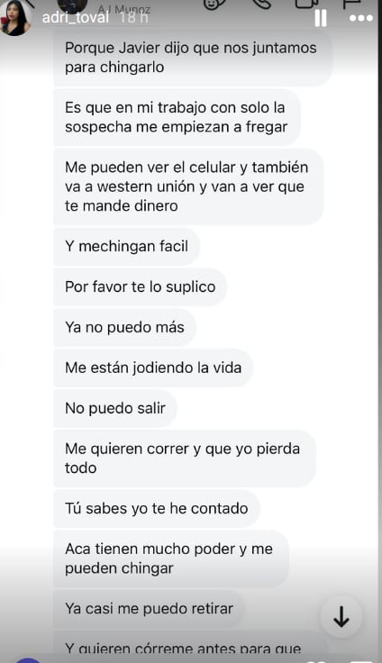 Publicaciones de Adriana Toval contra Ángel Muñoz esposo de Ana Bárbara.